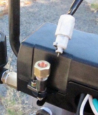 Right under The &quot; unloader valve&quot; there was a port which the pressure release wire thing fit, when you pull it you can release pressure.  Im not sure of the name if it