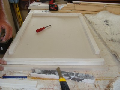 DSC02478.jpg (109.83 KiB) Viewed 42985 times New lid liner prep viewed from underside. Note the 25 mil Ceramic fibreboard. The strips will be attached and they seal the lid when it closes.