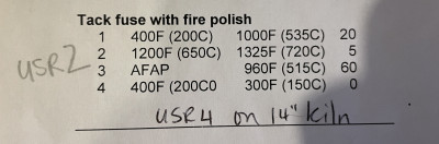 Schedul for tack fuse with fire polish